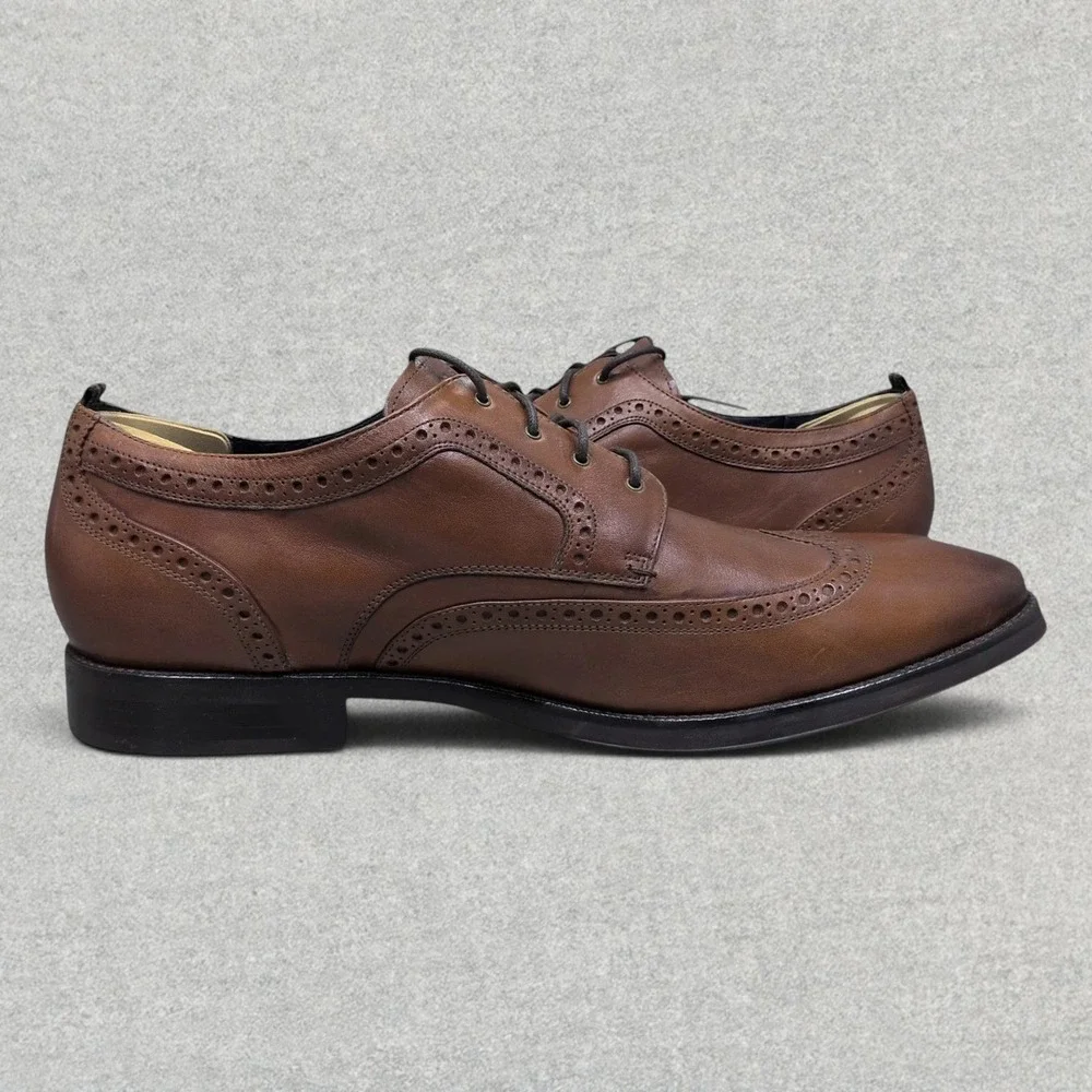Cole Haan Jefferson Grand 2.0 Wingtip Oxford Shoes Men's Size 13M Tan C30100